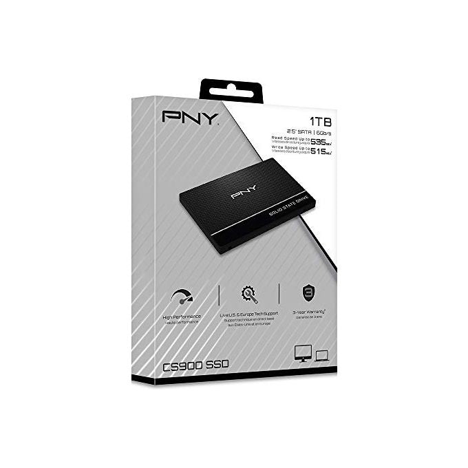 PNY SSD7CS900-1TB-RB CS900 SSD Interno 1TB SATA III 2.5'' 3D TLC 535 MB-s Lettura 500 MB-s Scrittura