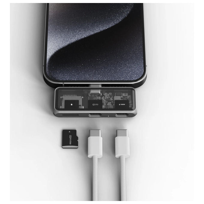 Satechi ST-HXRSDM Replicatore di Porte USB 3.2 Gen 2 Type-C con Power Delivery 100W e Lettore MicroSD colore Grigio