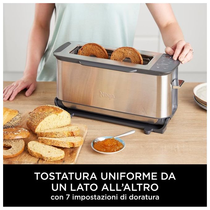 Ninja ST202EU Foodi 3-in-1 Tostapane con Griglia e Pressa per Panini