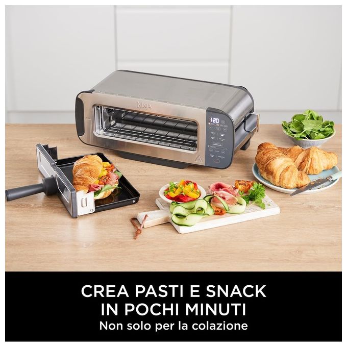 Ninja ST202EU Foodi 3-in-1 Tostapane con Griglia e Pressa per Panini