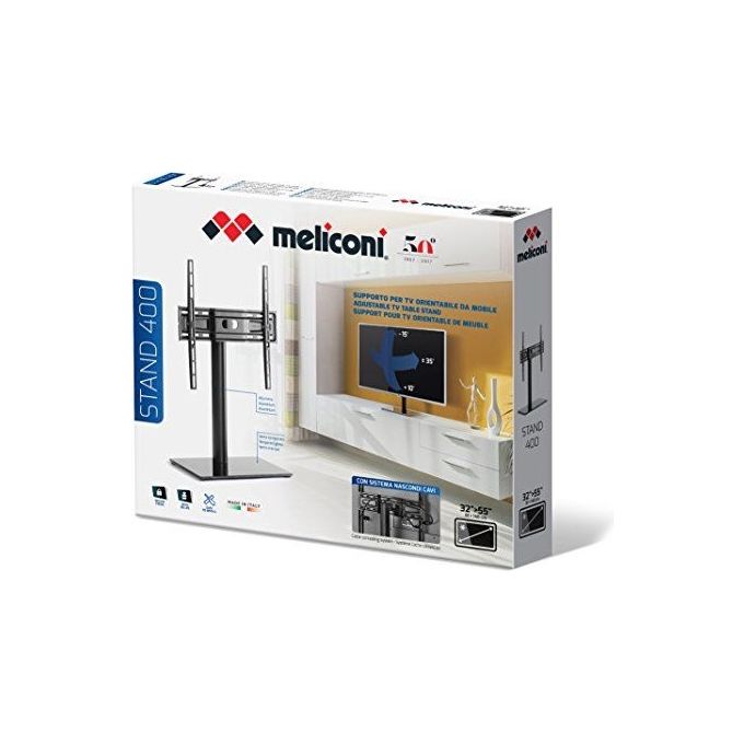 Meliconi Stand 400 Supporto Orientabile da Mobile per Tv da 32'' a 55'' Nero