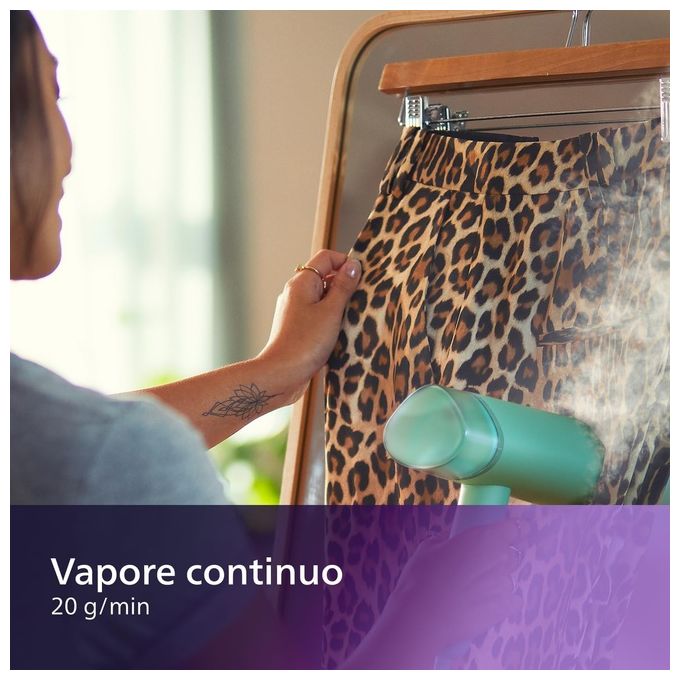 Philips STH3010-70 3000 Series Stiratrice Verticale a Vapore Portatile 1000W 20g-min 100ml Pieghevole colore Verde