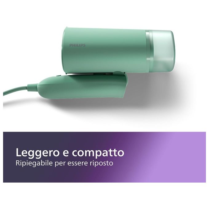 Philips STH3010-70 3000 Series Stiratrice Verticale a Vapore Portatile 1000W 20g-min 100ml Pieghevole colore Verde