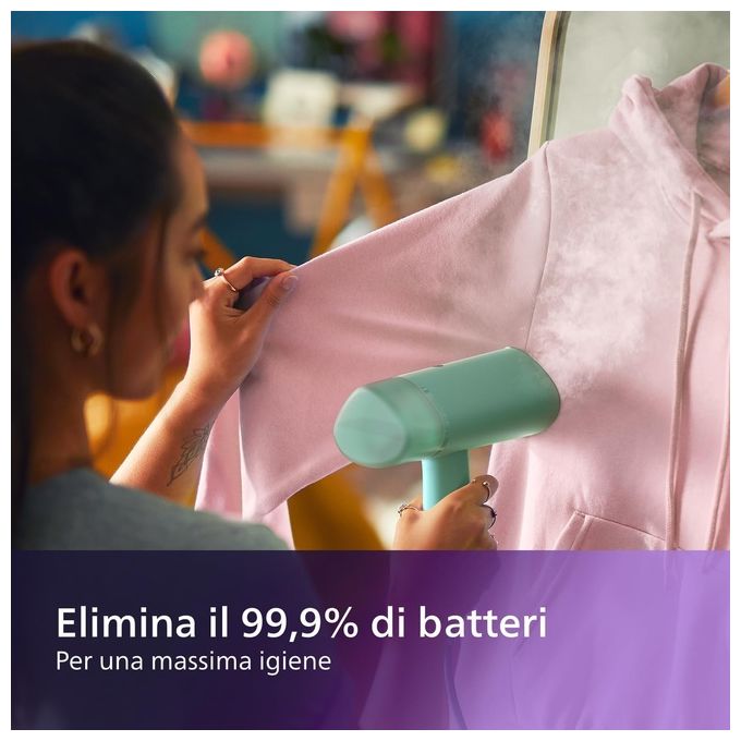 Philips STH3010-70 3000 Series Stiratrice Verticale a Vapore Portatile 1000W 20g-min 100ml Pieghevole colore Verde