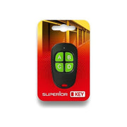 Superior SUPRF003 Key Telecomando Universale Autoapprendente 4 Canali 433.92 MHz Cancelli e Garage colore Nero