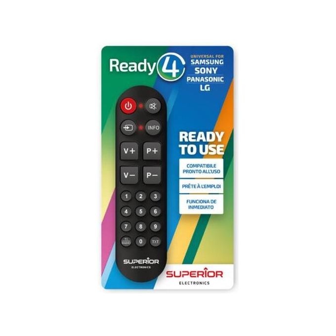 Superior Electronics SUPTRB014 Ready 5 Telecomando Universale per TV e Smart TV LG Samsung Sony Panasonic Philips colore Nero