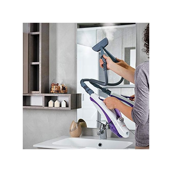 Polti PTEU0274 Vaporetto SV440_Double Scopa a Vapore Portatile Senza Sacco 2 in 1 Capacita' 300 ml Potenza 1500 W Bianco-Viola
