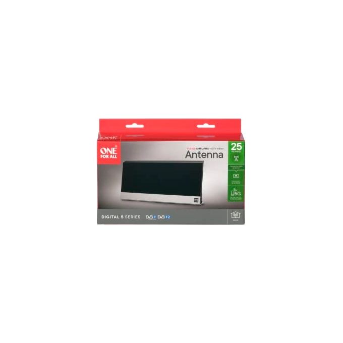 One For All SV 9385 5G Antenna Televisiva Interna DVB-T2 Filtro 5G Full HD colore Nero