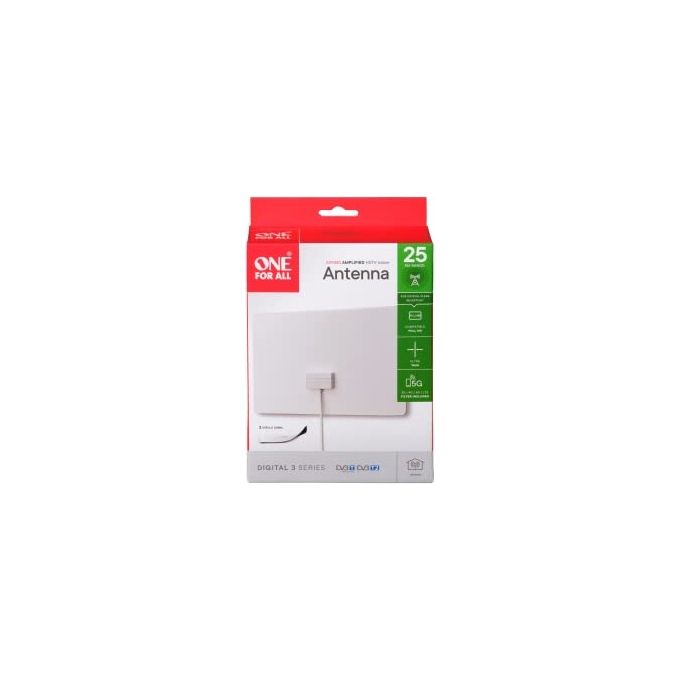 One For All SV9440-5G Antenna Interna Sottile con Filtro 3G 4G 5G DVB-T2 Full HD 238x141x44 mm colore Bianco