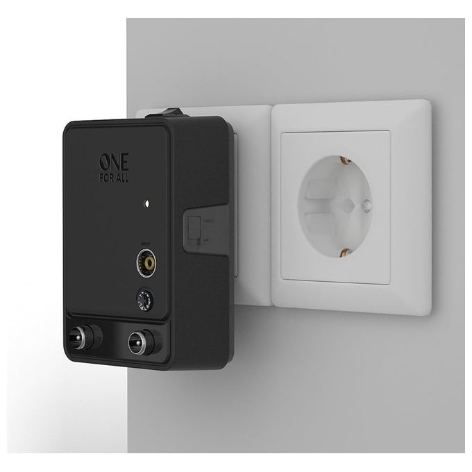 One For All SV9610 Amplificatore di Segnale TV Digitale 1 Uscita 20 dB Filtro 3G 4G LTE Plug and Play colore Nero