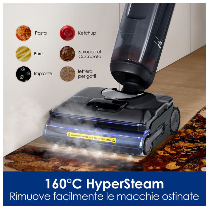 Tineco Floor One S7 Stretch Steam Plus, Aspirapolvere Lavapavimenti, Nero