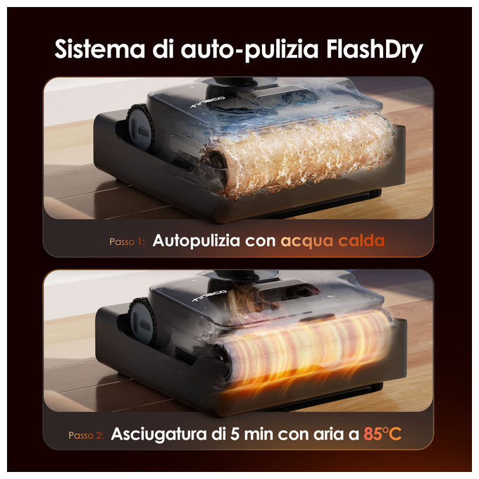 Tineco Floor One S7 Stretch Steam Plus, Aspirapolvere Lavapavimenti, Nero