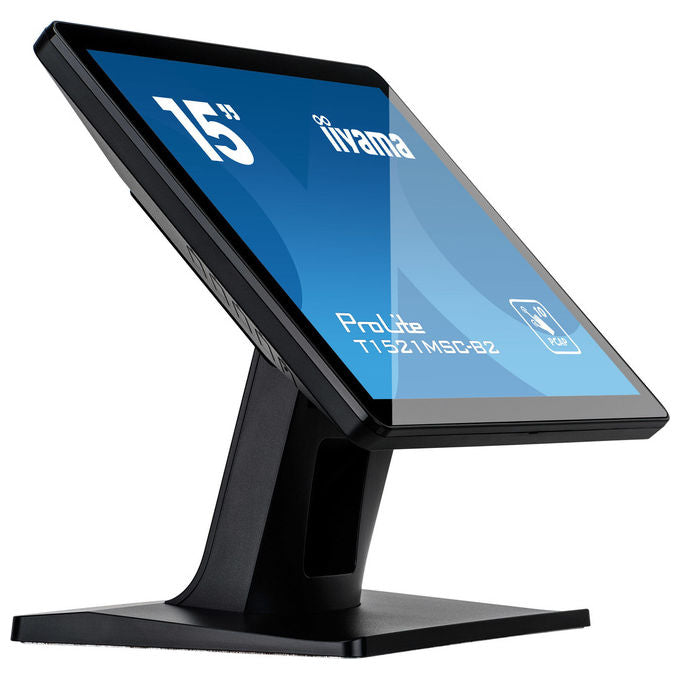 Iiyama ProLite T1521MSC-B2, monitor touchscreen 15 pollici, PCAP 10 punti, pannello TN, risoluzione 1024x768, VGA HDMI, IP65, USB, nero