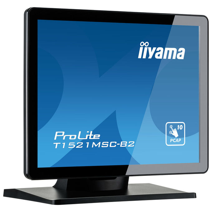 Iiyama ProLite T1521MSC-B2, monitor touchscreen 15 pollici, PCAP 10 punti, pannello TN, risoluzione 1024x768, VGA HDMI, IP65, USB, nero