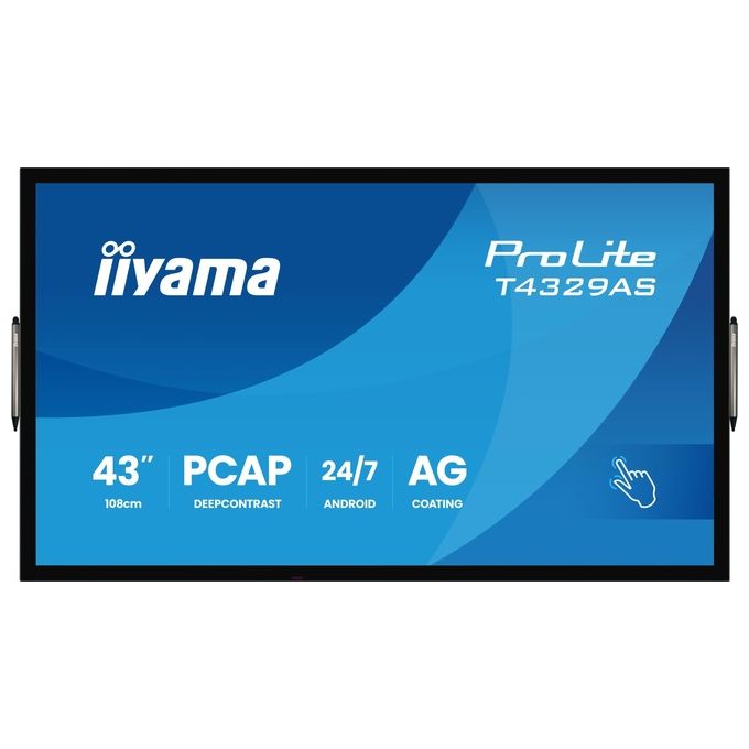 Iiyama T4329AS-B1AG ProLite T4329AS-B1AG Monitor LED 43'' 4K UHD Touch Screen Android WiFi USB-C colore Nero