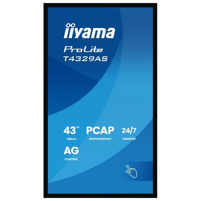 Iiyama T4329AS-B1AG ProLite T4329AS-B1AG Monitor LED 43'' 4K UHD Touch Screen Android WiFi USB-C colore Nero