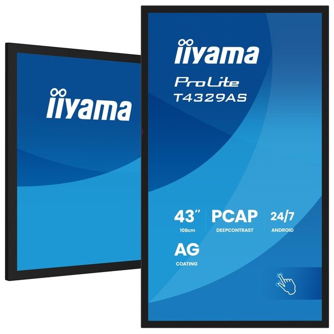 Iiyama T4329AS-B1AG ProLite T4329AS-B1AG Monitor LED 43'' 4K UHD Touch Screen Android WiFi USB-C colore Nero