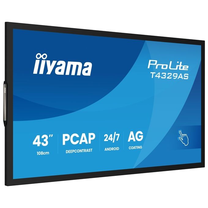 Iiyama T4329AS-B1AG ProLite T4329AS-B1AG Monitor LED 43'' 4K UHD Touch Screen Android WiFi USB-C colore Nero