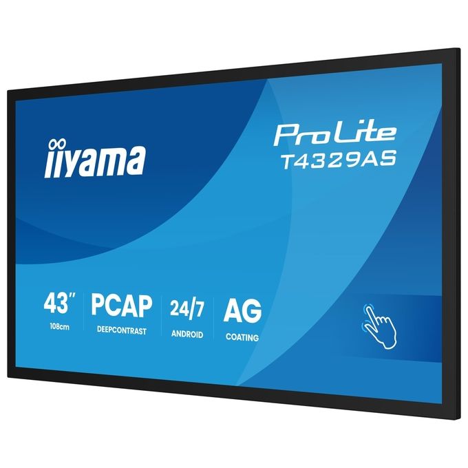 Iiyama T4329AS-B1AG ProLite T4329AS-B1AG Monitor LED 43'' 4K UHD Touch Screen Android WiFi USB-C colore Nero