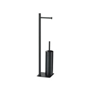Gedy TA3214 TANIA Colonna attrezzata WC con Portarotolo e Portascopino in Resina termoplastica Acciaio inox e Cromall colore Nero opaco