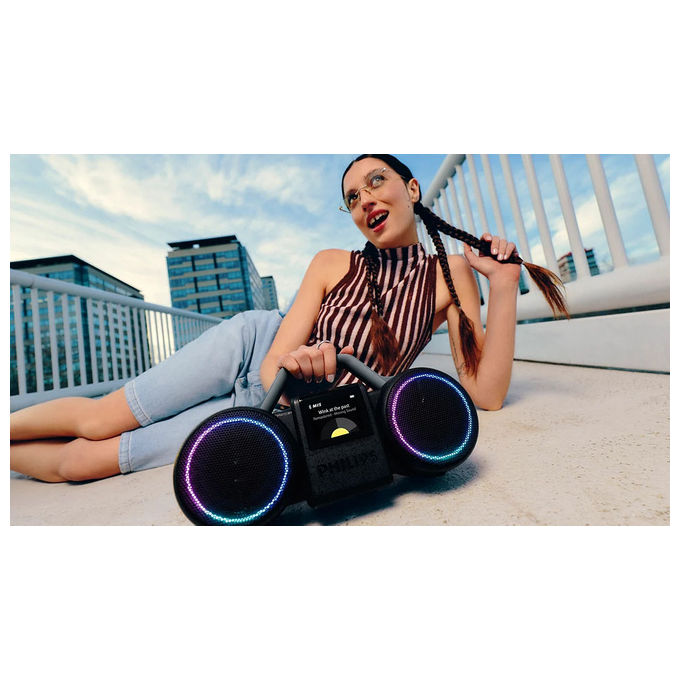Philips TAMS60B-00 The Roller Altoparlante Bluetooth Portatile 120W IP67 Bluetooth 6.0 Batteria 24h Auracast USB-C colore Nero