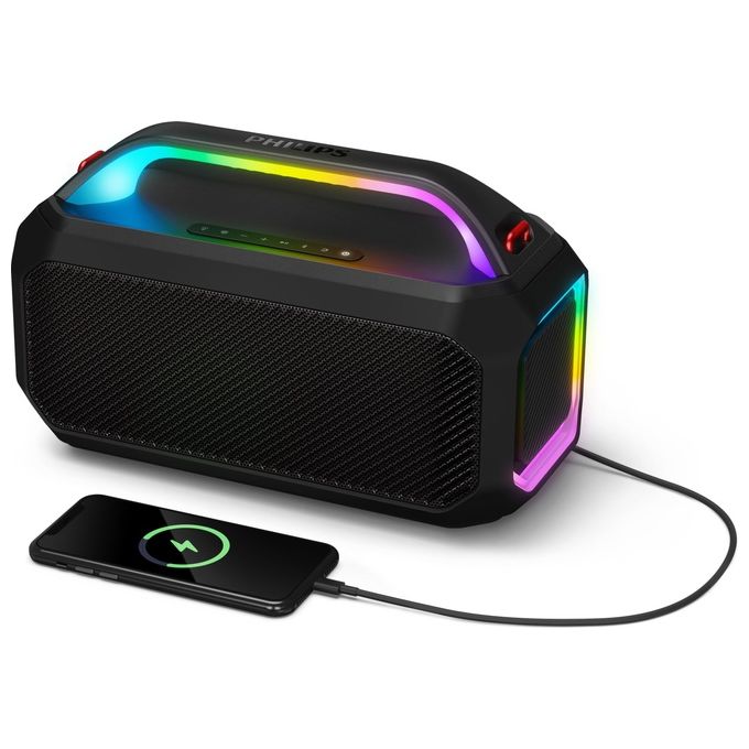 Philips, Party Speaker, 100W, Bluetooth, USB, con Luci LED, Nero