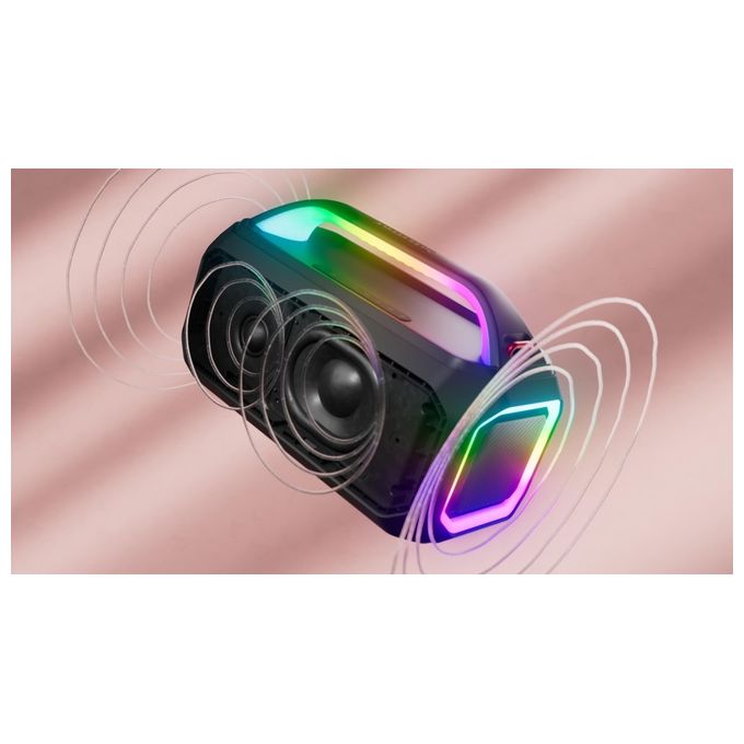 Philips, Party Speaker, 100W, Bluetooth, USB, con Luci LED, Nero