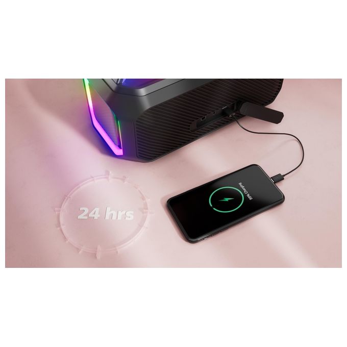 Philips, Party Speaker, 100W, Bluetooth, USB, con Luci LED, Nero