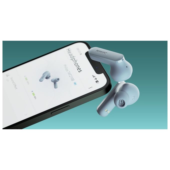 Philips TAT2100LB-00 Auricolari True Wireless In-Ear Bluetooth 6.0 36 ore 4 Mic IPX4 colore Azzurro