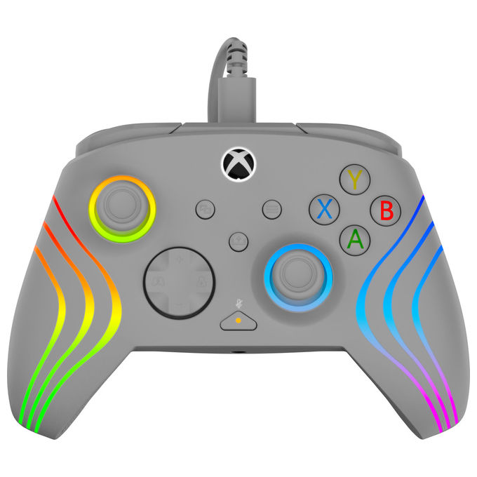 Turtle Beach 0840454400199 Afterglow Wave Controller Cablato per Xbox e PC con Illuminazione RGB Personalizzabile Pulsanti Posteriori Programmabili e Vibrazione Haptica colore Grigio