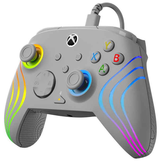 Turtle Beach 0840454400199 Afterglow Wave Controller Cablato per Xbox e PC con Illuminazione RGB Personalizzabile Pulsanti Posteriori Programmabili e Vibrazione Haptica colore Grigio