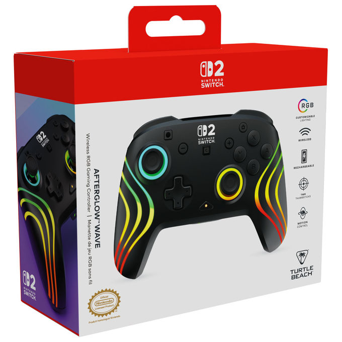 Turtle Beach TBC-8106-05 Afterglow Controller da gaming wireless RGB con licenza ufficiale per Nintendo Switch 2 colore Nero