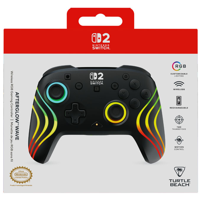 Turtle Beach TBC-8106-05 Afterglow Controller da gaming wireless RGB con licenza ufficiale per Nintendo Switch 2 colore Nero
