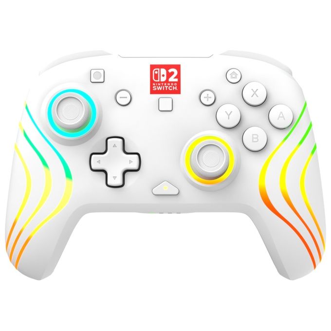 Turtle Beach TBC-8106-15 Afterglow Wave Controller da gaming wireless RGB con licenza ufficiale per Nintendo Switch 2 colore Bianco