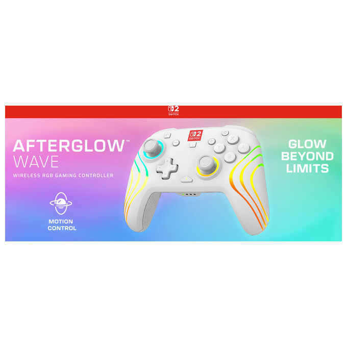 Turtle Beach TBC-8106-15 Afterglow Wave Controller da gaming wireless RGB con licenza ufficiale per Nintendo Switch 2 colore Bianco