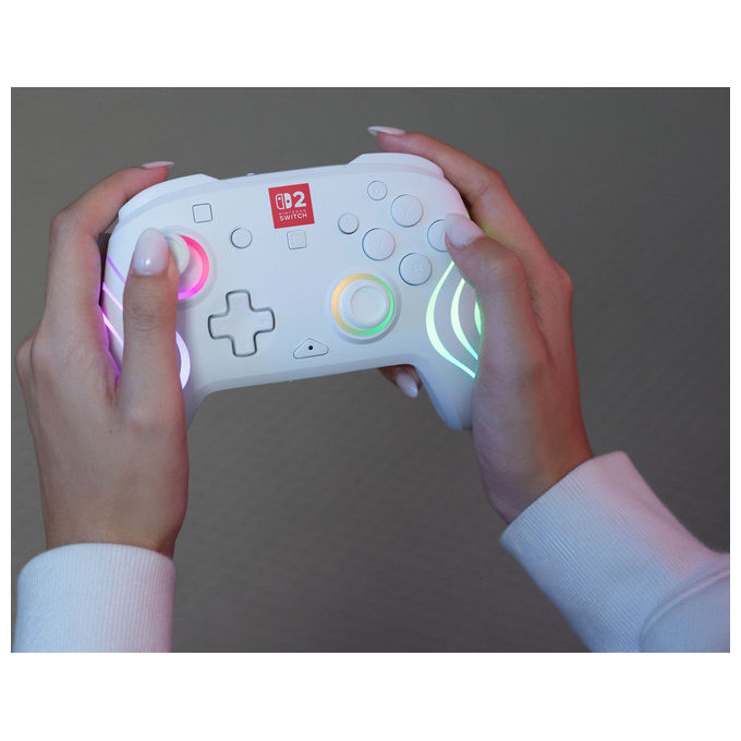 Turtle Beach TBC-8106-15 Afterglow Wave Controller da gaming wireless RGB con licenza ufficiale per Nintendo Switch 2 colore Bianco
