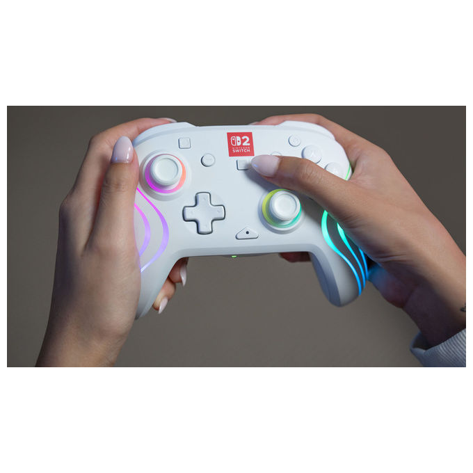 Turtle Beach TBC-8106-15 Afterglow Wave Controller da gaming wireless RGB con licenza ufficiale per Nintendo Switch 2 colore Bianco
