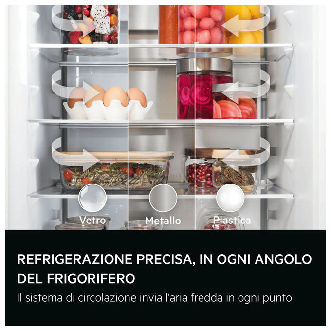 AEG TC7MS181DS Frigocongelatore ad incasso 249 L 177 cm Classe D 34 dB TwinTech No Frost (54 6x54 9x177 2 cm) colore Inox