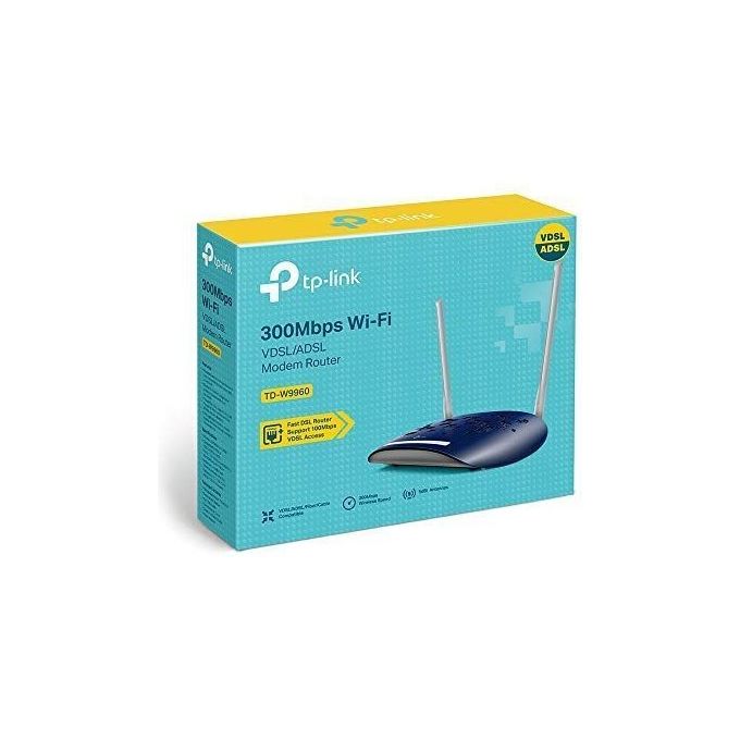 TP-Link TD-W9960 Modem Router ADSL VDSL2 Wi-Fi N300 2.4 GHz 4 Porte LAN Fast Ethernet colore Bianco