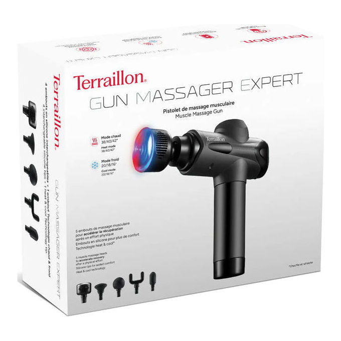 Terraillon, Pistola Massaggiante Multizone Expert, 4 Testine, 20 Velocita'