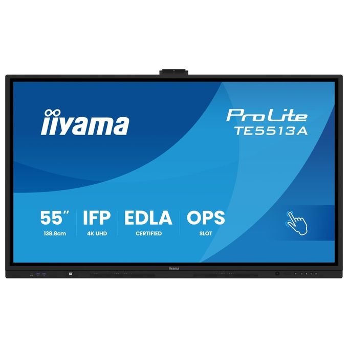 Iiyama TE5513A-B3AG ProLite Display Interattivo 55'' 4K UHD Touchscreen IPS HDMI DP USB-C Android 14 WiFi-6E colore Nero