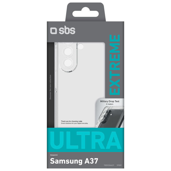 Sbs custodia cover extreme x2 per Samsung Galaxy A37, anti shock, trasparente, bordi rinforzati, TPU