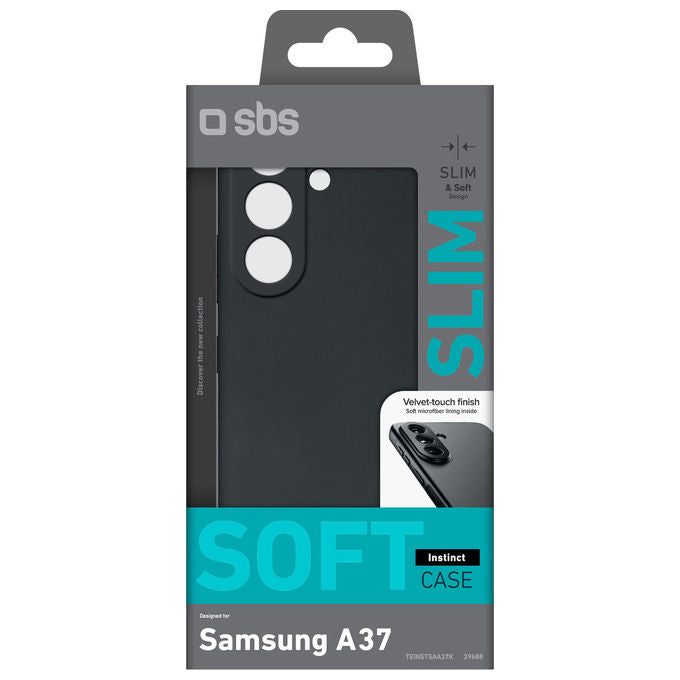 Sbs custodia Instinct per Samsung Galaxy A37, cover in TPU, protezione da graffi e urti, leggera, nera