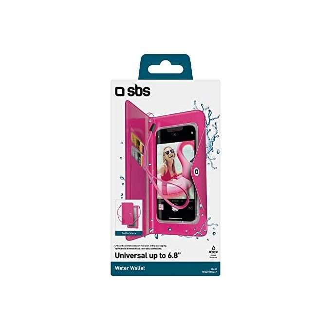 Sbs Pink Splash Wallet per Smartphone fino a 6.8'' Splash Resistant