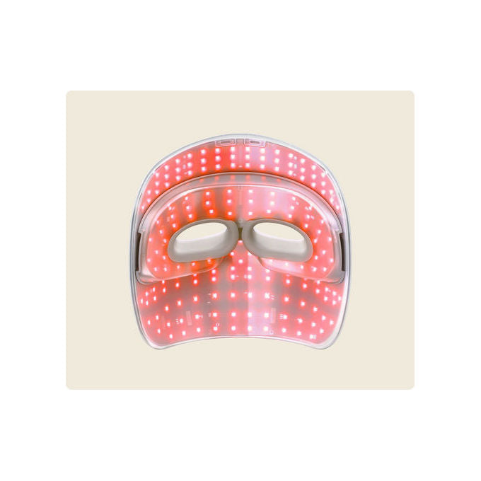 Therabody TF0004349-3A20 TheraFace Mask Glo Massaggiatore Viso con Terapia LED 504 Luci Rosse Blu Infrarosso 3 Modalita' Vibrazione 12 Min Trattamento Batteria Ricaricabile colore Beige