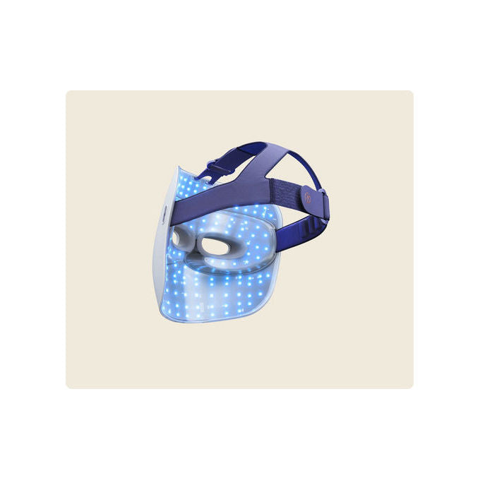 Therabody TF0004349-3A20 TheraFace Mask Glo Massaggiatore Viso con Terapia LED 504 Luci Rosse Blu Infrarosso 3 Modalita' Vibrazione 12 Min Trattamento Batteria Ricaricabile colore Beige