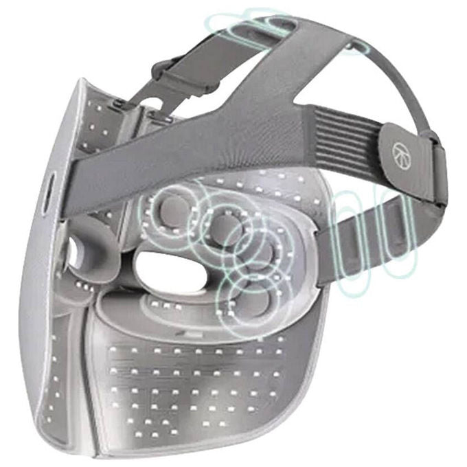 Therabody TF03823-01 TheraFace Mask Massaggiatore Viso con Terapia LED e Massaggio a Vibrazione 3 Modalita' Batteria 120 Minuti colore Bianco