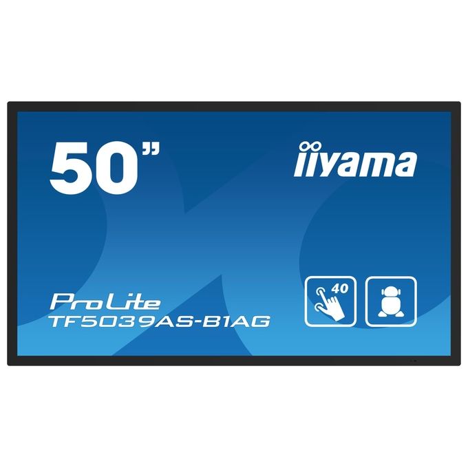 Iiyama ProLite TF5039AS-B1AG, monitor touch 50 pollici, PCAP 40 punti, 4K UHD, Android 11, All-in-One, iiSignage²