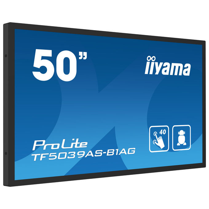 Iiyama ProLite TF5039AS-B1AG, monitor touch 50 pollici, PCAP 40 punti, 4K UHD, Android 11, All-in-One, iiSignage²