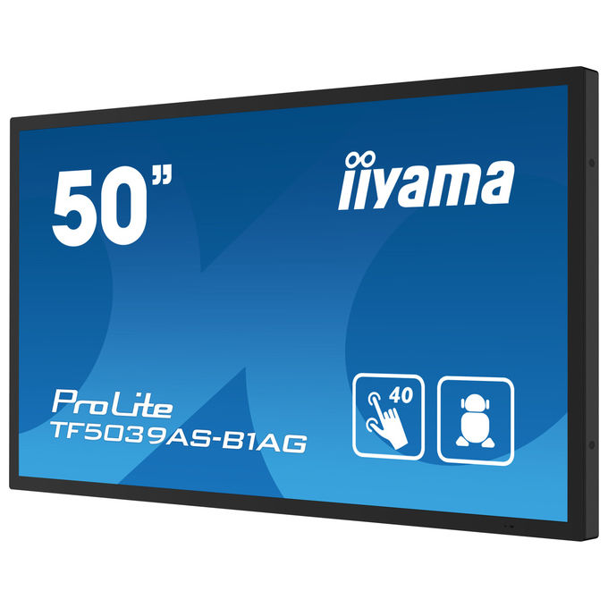 Iiyama ProLite TF5039AS-B1AG, monitor touch 50 pollici, PCAP 40 punti, 4K UHD, Android 11, All-in-One, iiSignage²